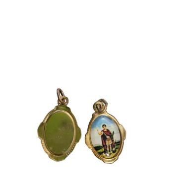 Imagem de Kit 300 Medalhas Santo Expedito 2cm Resinada Dourada Simples - caf
