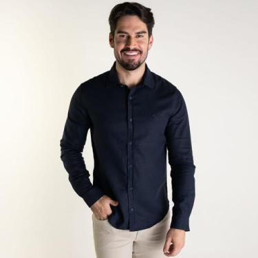 Imagem de Camisa Acostamento Linho Azul Marinho, GG
