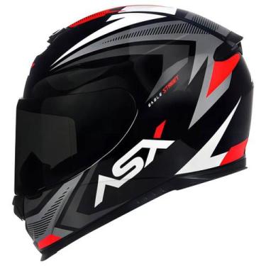 Imagem de Capacete Fechado Asx Eagle Street Preto Brilhante Vermelho -, 56/S (55