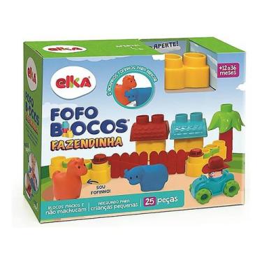 Imagem de Brinquedo Educativo Fazendinha Blocos de Montar 25Pçs Elka