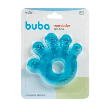 Imagem de Mordedor Mãozinha com Água Massageador de Gengiva - Buba, Azul