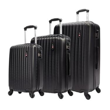 Imagem de Kit de malas de viagem P/M/G Londres Swiss Move, Preto