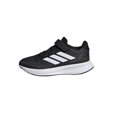 Imagem de adidas Baby Run Falcon 5 Sapato elástico com cadarço e tira, Preto/branco/branco, 20