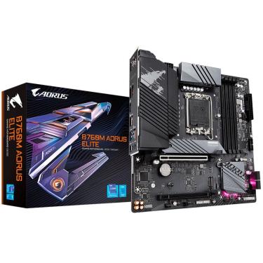 Imagem de Placa Mãe Gigabyte B760M Aorus Elite com DDR5 e Chipset Intel B760 Preto Micro ATX