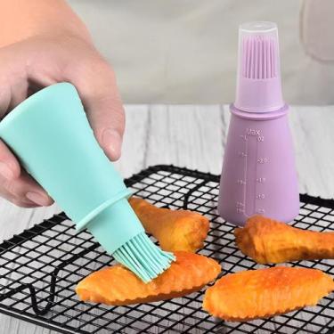 Imagem de Pincel Culinário de Silicone Dispenser Multiuso Reservatório Óleo Azei