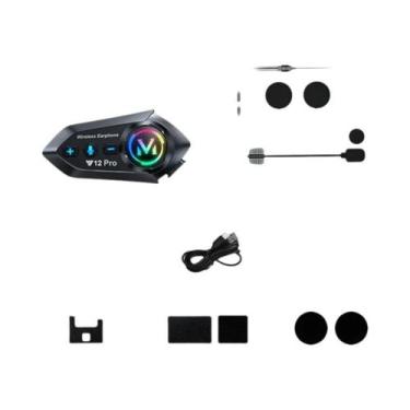 Imagem de Intercomunicador Bluetooth Para Capacete De Moto Y12 pro V5.4 Chamada 