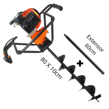 Imagem de Perfurador de Solo Profissional Vulcan VPS520 á Gasolina 2 Tempos 52cc 2,5hp Broca 80x1...