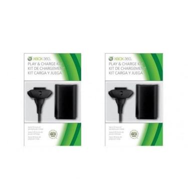 Imagem de Kit 2 Bateria Carregador Controle Xbox 360 58000mah