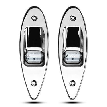 Imagem de Luzes Laterais de Navegação LED, Luz de Aço Inoxidável para Barco Marinho Impermeável 12 V, Arco de Lágrima, Luzes LED de Navegação Pontões Luzes de Sinal de Vela, Vermelho e Verde - 1 par