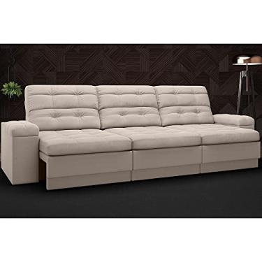 Imagem de Sofá 3 Lugares Brunello Retrátil e Reclinável Bege 2,05