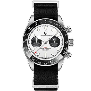 Imagem de Relógio masculino Pagani Design com relógio de quartzo cronógrafo impermeável de aço inoxidável PD-1718, Branco N