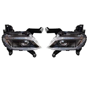 Imagem de JESYMBX Para Hyundai Santa Fe 2019 2020 LED DRL Farol Para-choque dianteiro Lâmpada de neblina Diurna 1 Par Lado esquerdo e direito (Motorista e Passageiro) 92201S1100 92202S1100