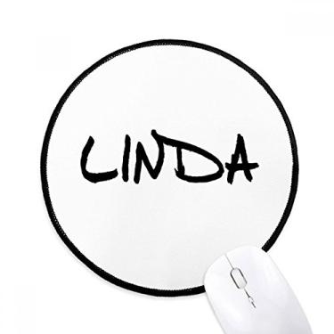 Imagem de DIYthinker Mouse Pad Linda com nome em inglês especial para mesa de trabalho tapete redondo para computador