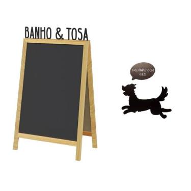 Imagem de Kit Quadro Negro Cavalete E Parede Banho E Tosa Premium - Fábrica Da M