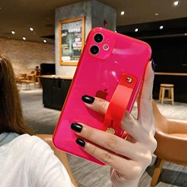 Imagem de Capa de telefone transparente de cor fluorescente para iphone 12 11 Pro Max Mini X XR XS Max 6 6S 7 8 Plus SE 2020 Capa macia, vermelha, para iPhone12 Pro Max