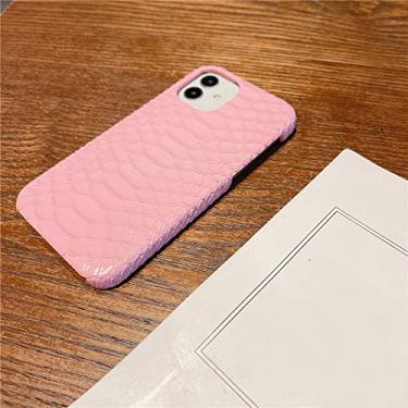 Imagem de Capa de telefone de pele com padrão de pele Python 3D de luxo para iPhone 12 13 11 Pro XS Max 7 8 Plus X XR SE Capa traseira de plástico rígido, rosa, para iPhone 13Pro