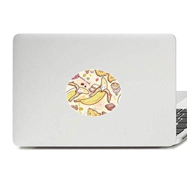 Imagem de Adesivo de notebook com estampa de banana, fruto, ilustração colorida, decalque de vinil