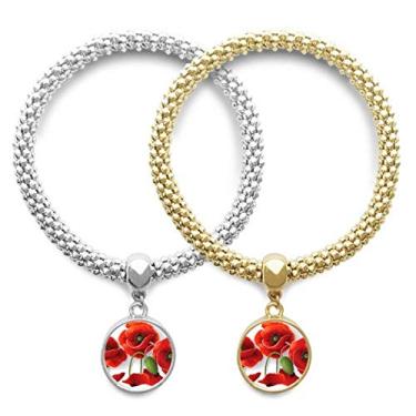 Imagem de DIYthinker Pingente de flores vermelhas com pétalas de milho para amante de frutas, pingente, joia para presente de casal