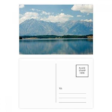 Imagem de Cartão postal Mountain River Forest Reflection Sky Cloud, conjunto de cartões postais de aniversário