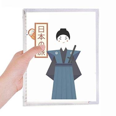 Imagem de Caderno Tradicional Japonês Antigo Bushi com Folhas Soltas e Diário Recarregável