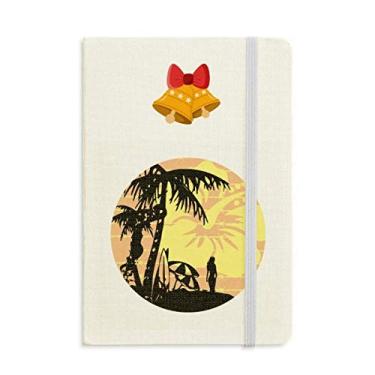 Imagem de Caderno de ilustração de flor de praia de coqueiro com estampa de sino