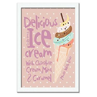 Imagem de Giz de Cor Confecções Quadro Decorativo Ice Cream Branco