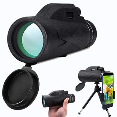 Imagem de Telescópio monocular 80x100 para adultos com suporte para smartphone e tripé, telescópio monocular compacto à prova d'água, prisma FMC BAK4 para observação de pássaros