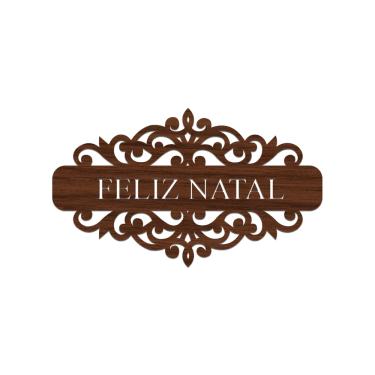 Imagem de Placa Feliz Natal Com Arabesco 30cmx17cm - Cria Arte Laser