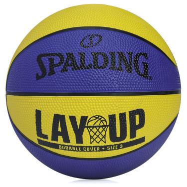 Imagem de Mini Bola de Basquete Spalding Lay Up Tam 3 Amarela e Preta-Unissex