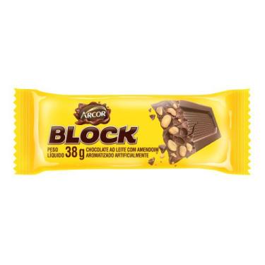 Imagem de Chocolate Arcor Block Ao Leite Com Amendoim 38G