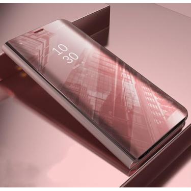 Imagem de Capa espelhada flip para Samsung Galaxy S20 FE S10 S9 S8 Plus Ultra S10E S7 Edge S6 Note 20 10 9 8 5 Lite 5G Capa de telefone, ouro rosa, para Note 10 Plus