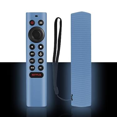 Imagem de JKZTJOF Capa azul brilhante para controle remoto NVIDIA Shield, capa de silicone compatível com NVIDIA Shield TV Pro/4K HDR remoto lavável an-ti antideslizante e não irrita a pele