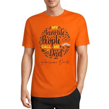 Imagem de CHAIKEN&CAPONE Comemore o Dia dos Pais com uma camiseta alegre 100% algodão: um presente único e divertido para pais, Estilo laranja médio, 4G