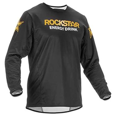 Imagem de FLY Racing Camiseta adulta Kinetic Rockstar (preto/dourado, médio)