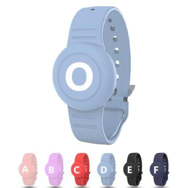 Imagem de Pulseira à prova d'água para AirTag Kids, suporte oculto personalizado com letra inicial compatível com Air Tag, capa de silicone para AirTag, rastreador GPS antiperda ajustável para crianças idosas
