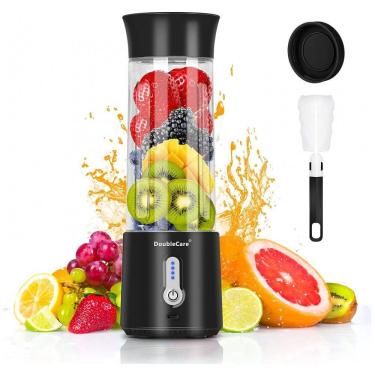 Imagem de Liquidificador Pessoal Portátil 500mL Recarregável USB e Material Livre de BPA, 110V, DoubleCare, Preto