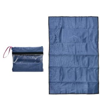 Imagem de Hitopin Tapete de oração muçulmano portátil, tapete de oração muçulmano macio, tapete de oração de viagem portátil Ramadã, tapete de oração muçulmano, tapete de oração islâmica para mulheres e homens