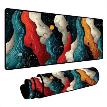 Imagem de Novo Mouse Pad Gamer Deskpad Speed Extra Grande Borda Costurada Profissional Varios Tamanhos - Nuvem Colors (70x30)