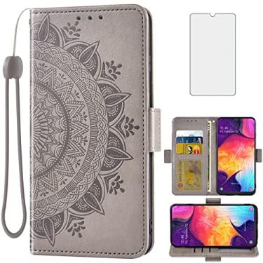 Imagem de Asuwish Compatível com Samsung Galaxy A50 A50S A30S capa carteira de vidro temperado protetor de tela suporte de cartão alça de pulso capa de celular para Glaxay A 50 50S 30S Gaxaly S50 50A SM A505G
