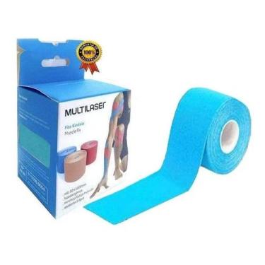 Imagem de Fita Kinésio Multilaser Muscle Fix 5x500cm Rolo - Cores, Azul