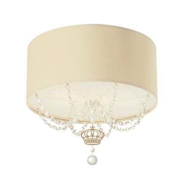 Imagem de Luminária Plafon Infantil Coroa Cúpula Crú  30X15 2E27 - Tom Luz