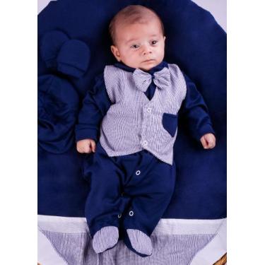 Imagem de Saída Maternidade 5 Peças Lucca - Pandora Baby Enxovais, Azul escuro
