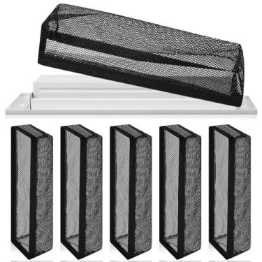 Imagem de Zonon 6 peças de cobertura para registro de piso de 10 x 30 cm, exaustores, filtros de ventilação, tela armadilha de rede para ventilação de ar doméstico, parede, teto, duto doméstico, preto