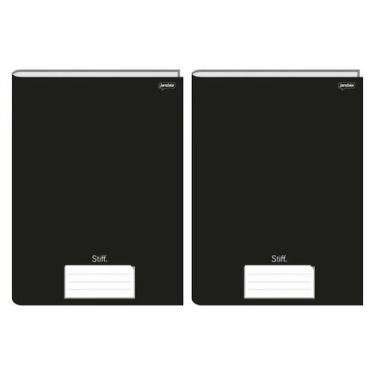 Imagem de Kit com 2 Cadernos Brochurão 96 Folhas Preto 20cmx27cm Jandaia