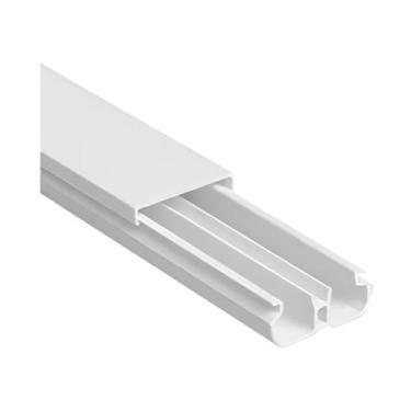 Imagem de Canaleta PVC 2X1X1m Branca Com Divisoria Para fio Com Dupla Face 1m - 