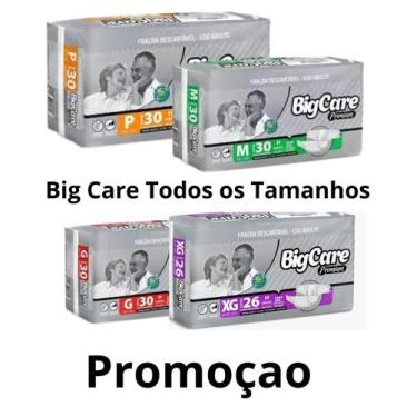 Imagem de Fralda Descartavel Geriatrica Big Care Todos os Tamanhos, Grande(G)