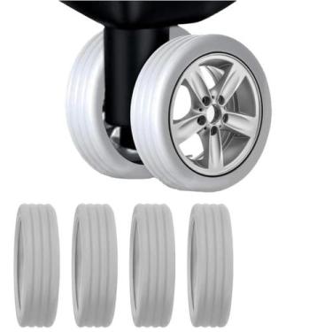 Imagem de Kit Com 04 Unidades Protetor Silicone Para Rodas Mala Bagagem - Protet