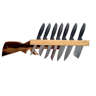 Imagem de Porta Facas Parede Escopeta Gold Edition Fortnite em Madeira - Boss Ar