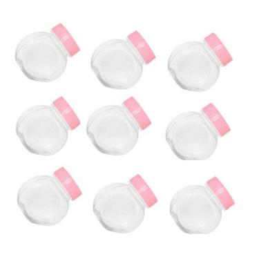 Imagem de 10 Mini Baleiro Bolinha Com Tampa Plástica Rosa - Blook, plastico, Kit