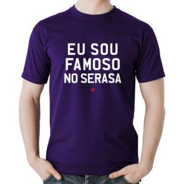 Imagem de Camiseta Algodão Eu sou famoso no Serasa - Foca na Moda, Roxo, G